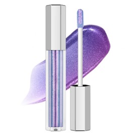 Erinde Glitter Lip Gloss, Moisturizing, Hydrating Liquid Lipstick for Women, Smooth Formula Shimmer High Shine Finish Lip Plumper Gloss, Non-Sticky, Waterproof Long Lasting Makeup, 03 Purple