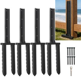 4 Pcs Fence Post Repair Kit, Quick Fix Broken/Leaning Wood Post Support