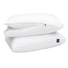 ACCURATEX Fluffy Pillow Cover, 100% Cotton Shell Filled with Down Alternative, Revive Old Flat Pillows, L Shaped Zipper Pillow Protector for Queen Size Pillow, Removable & Machine Washable