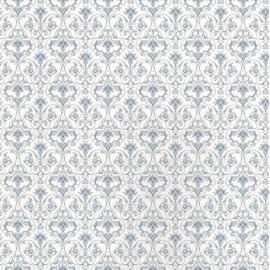 Needles N Minis 1:12 1" Scale Dollhouse Miniature Wallpaper Blue & White Damask 3 Shts - 0001501