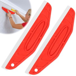 2 Pcs Paint Shield Cutting in Tools for Painting,Multi-Purpose Straight Edge Tool,Stainless Steel Paint Shield for Cutting,Plastic Handle Scraper,Paint Guard for Repairing Wallpaper