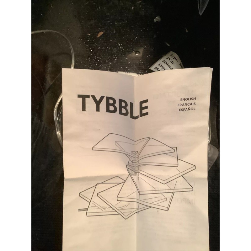 Ikea Tybble Acrylic Square Shelf Desk Table Lamp Blue LED