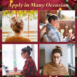 3 Pieces Deft Hair Bun Maker for Twister - Lazy Hair Curler Deft Bun Fashionable Colors Bow Maker, Cute French Twist Easy Bun Hair Bun Maker for Women & Girls Hairstyle (Black, Polka Dots)