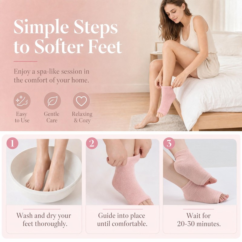 Toeless Moisturizing Gel Socks for Dry Cracked Heel Feet Women