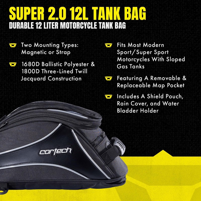 cortech Super 2.0 12L Motorcycle Tank Bag