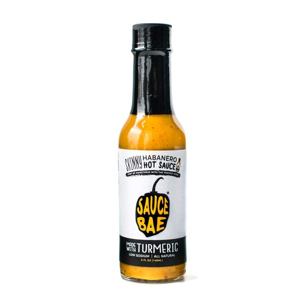 Sauce Bae Skinny Habanero Hot Sauce - Made With Turmeric, Low Sodium, Hint of Sweetness With The Perfect Kick - Mild - 5 oz