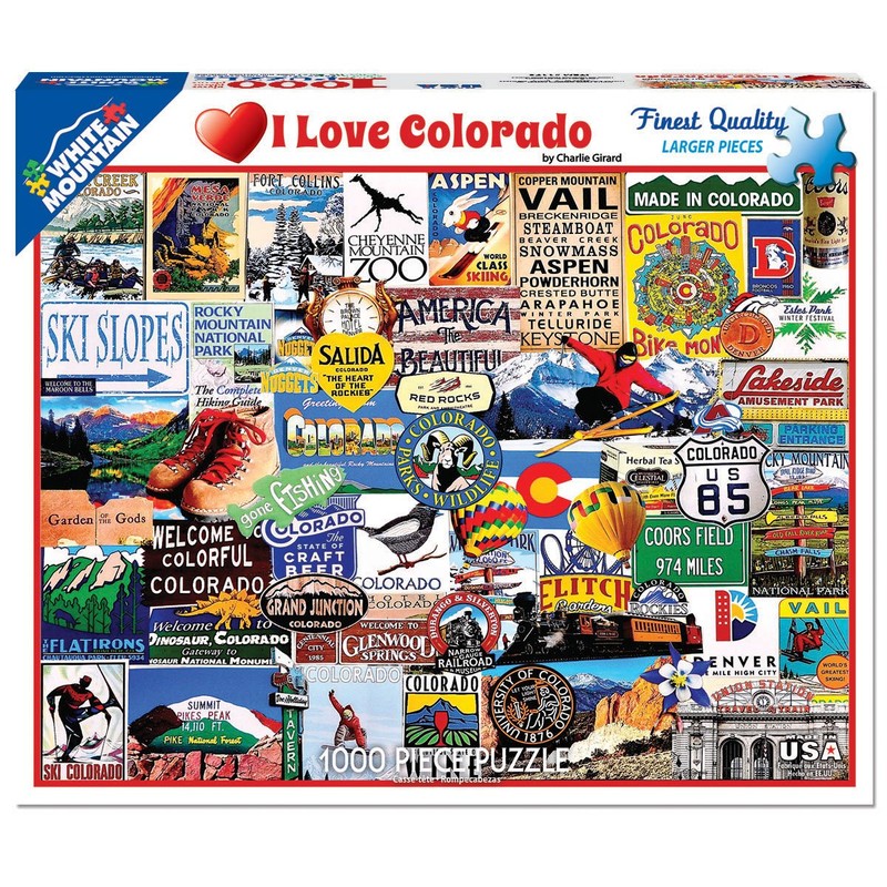 White Mountain Puzzles I Love Colorado, 1000 Piece Jigsaw Puzzle