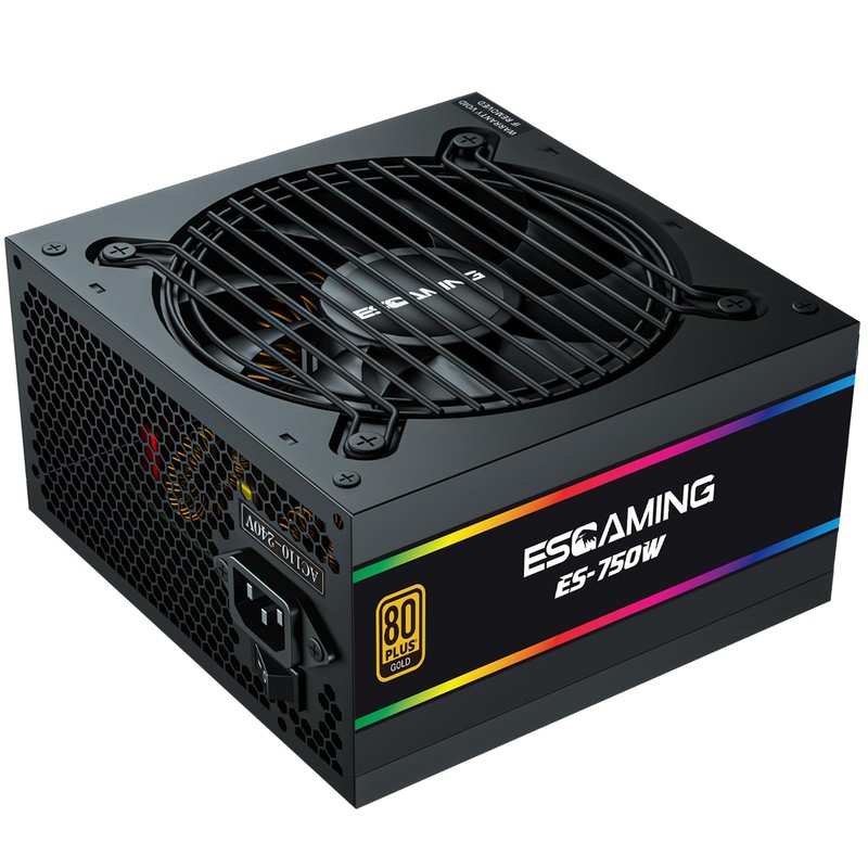 750W Power Supply, 80 Plus Gold Certified Non-Modular PSU with