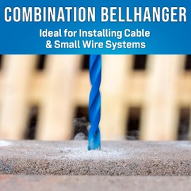 Jonard Tools DBC-1224 Combination Bellhanger Drill Bit, Wood & Masonry, 1/2" x 24"