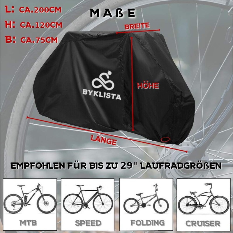 BYKLISTA Bicycle Garage Bicycle Cover Waterproof Made of Tear-Resistant Oxford