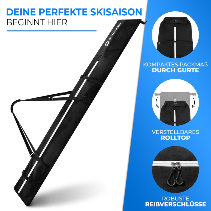 STYNGARD Helsinki Ski Bag with Roll Top (140 cm to
