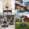 48 Inch Foldable Fitness Trampolines with 4 Level Adjustable Heights