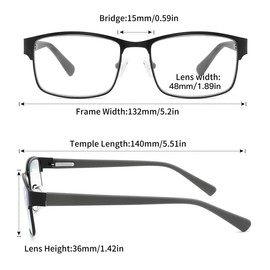 AIKLLY Blue Light Blocking Glasses for Men - 3 Pack Men's Metal Eyeglasses (3 Pairs Mix Color-Black Sliver Gunmetal)