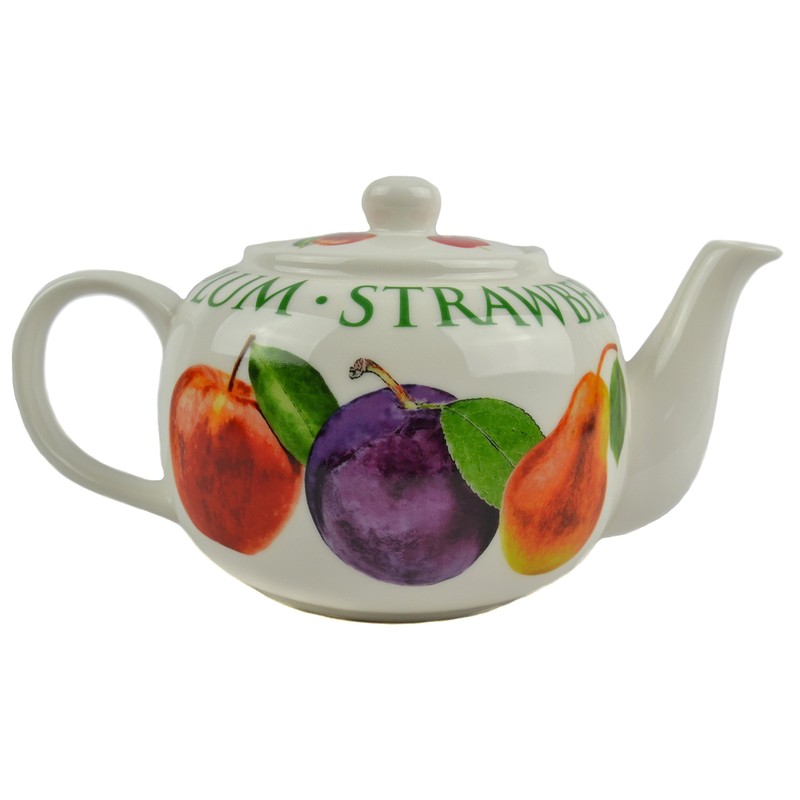 Lesser and Pavey 23cm Orchard Fruits Fine China Teapot, White