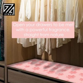 ZYBUX - Scented Drawer Liners - Fragrance for Home's Drawers Shelf Liner Wardrobes, Cabinets, Dresser and Closet | Drawer Liner - 4 Sheets - 43cm x 58cm (Rose)