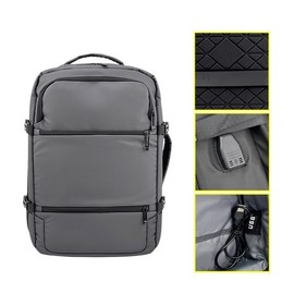 Laptop backpack, embossed back cover, business trip bag, travel backpack tote bag gray