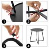 Meluvici Patio Small Side Table Waterproof Round Metal Steel Weather