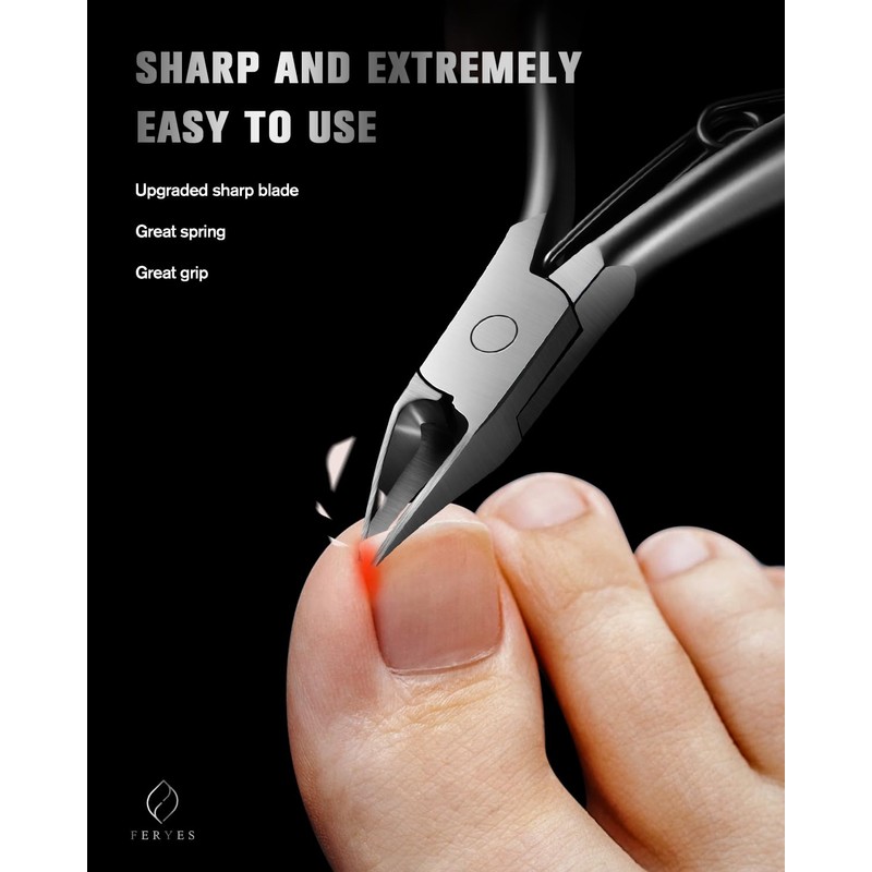 FERYES Toe Nail Clippers for Thick & Ingrown Toenails -