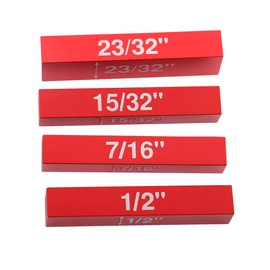 Thomletha 15Pcs Woodworking Measuring Block 1/16-3/4 Inch and 1x2x3 Inch Router Table Setup Bars Aluminum Blocks Fit for Measuring Height Depth Angle Gauge