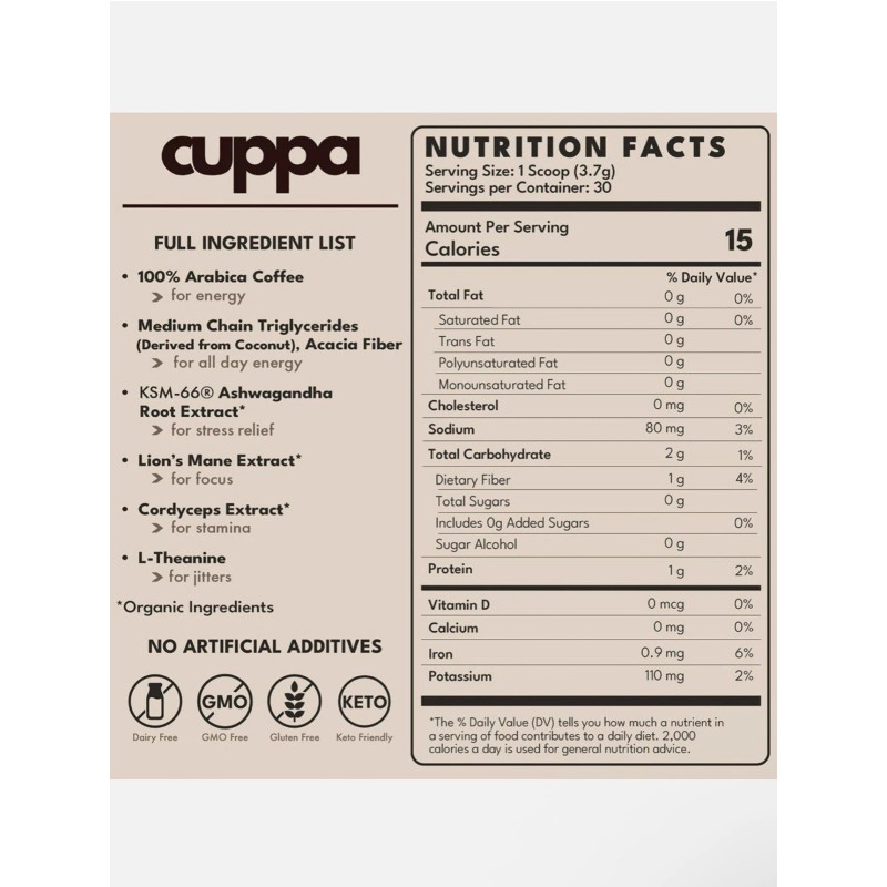 Lion Cuppa Healthy Mushroom Coffee 30 Servings Lion's Mane &