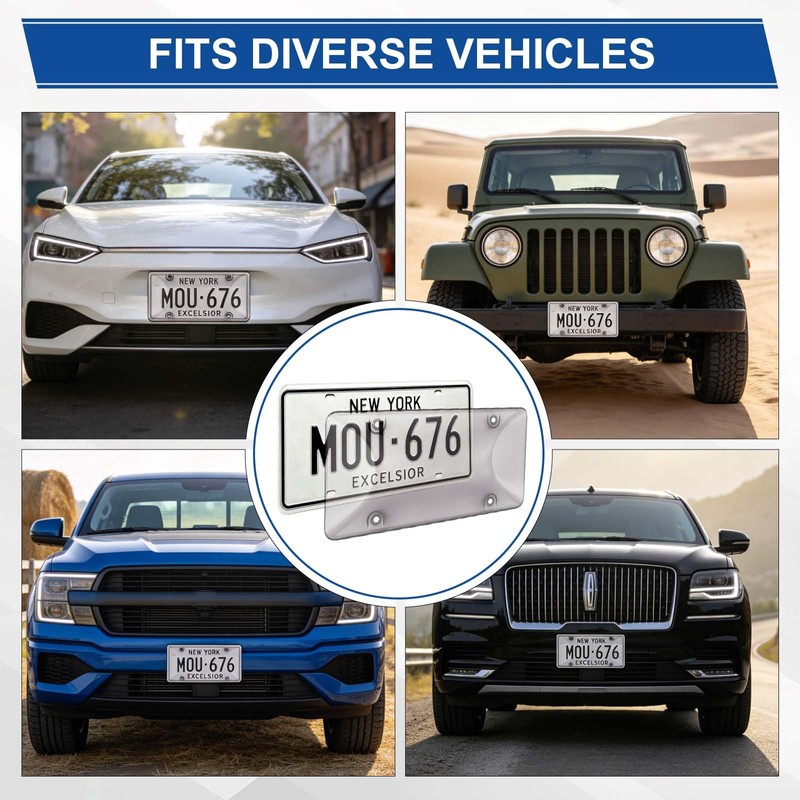 Clear License Plate Cover & Frames, 2PCS License Plate Protector
