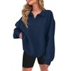 Fisoew Womens Oversized Sweatshirts Casual Collared V Neck Long Sleeve