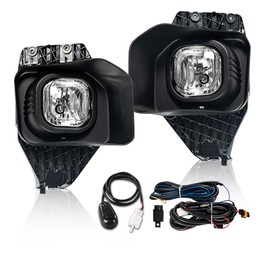 DOTCOM Front Bumper Fog Light,Compatible with Ford F-250/350/450/550 SuperDuty 2011-2016 Fog Lamps with Harness Clear Lens faros antiniebla, neblineros para autos delantero