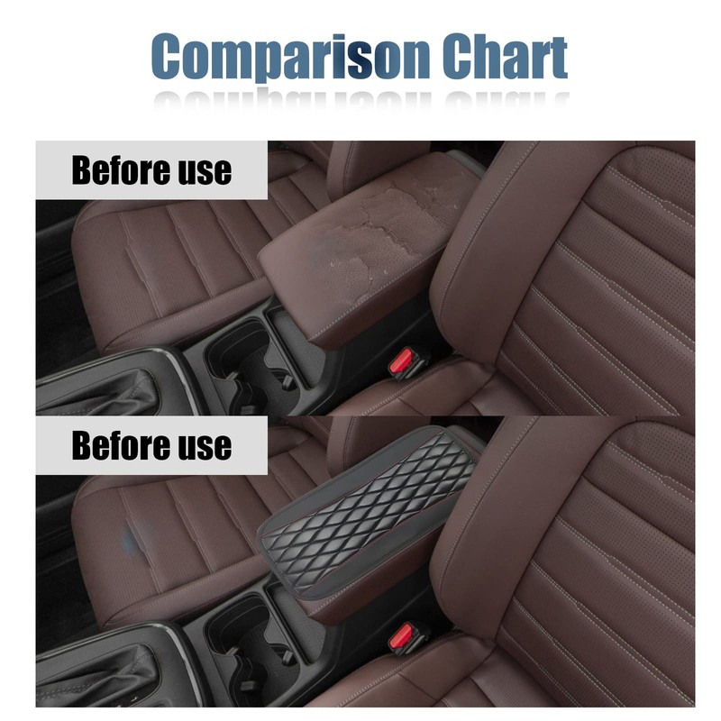Car Center Console Cover, Universal Leather Waterproof Armrest Seat Box