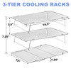 Tebery 304 Grade Stainless Steel Baking Rack 3-Tier Stackable Cooling