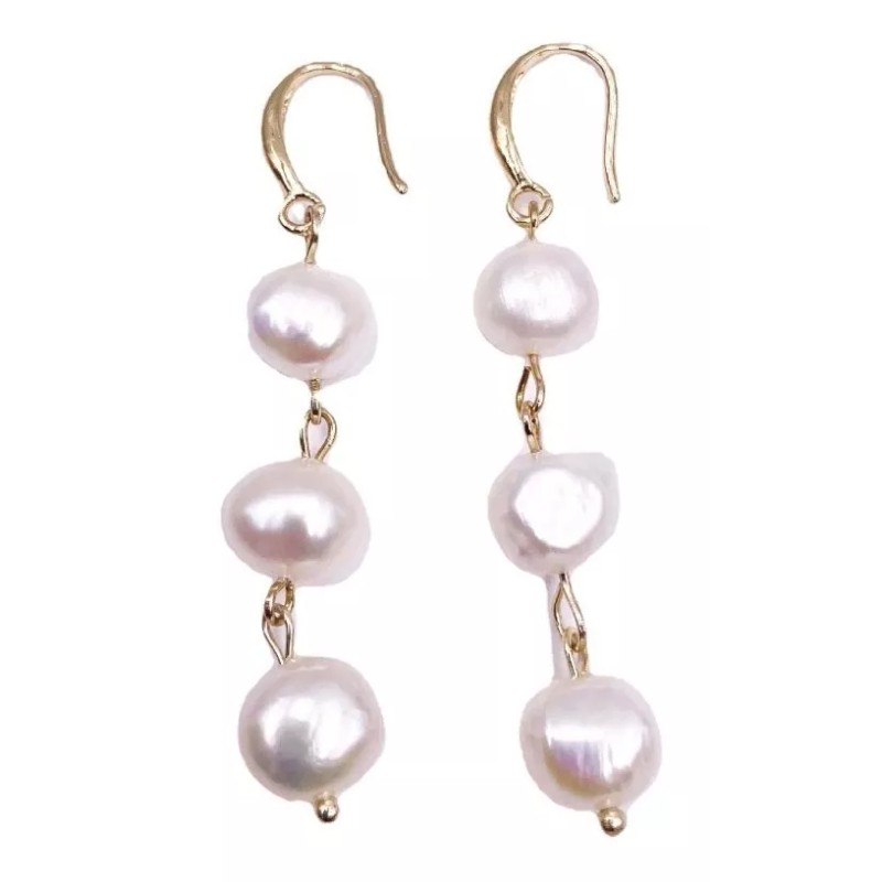 TENDER LIHOME Aretes Largos De Perlas Naturales Cultivadas Mujer Colgantes