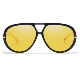 TJUTR Oversized Aviator Sunglasses for Women & Men, Retro Luxury Designer Sunglasses Big Shield Shades with UV Protection