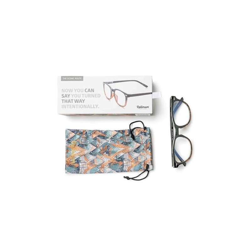 OPTIMUM OPTICAL Blue Light Filtering Scratch-Resistant Lens Rectangular Frame Magnifying