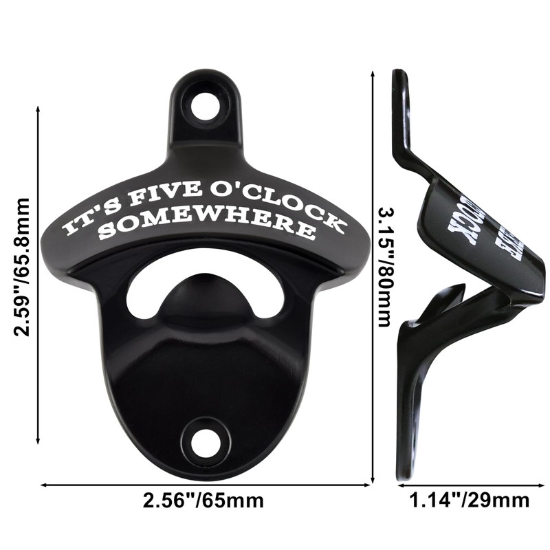 HAIICEN Rustproof Wall Mounted Bottle Opener Black with White, Stainless