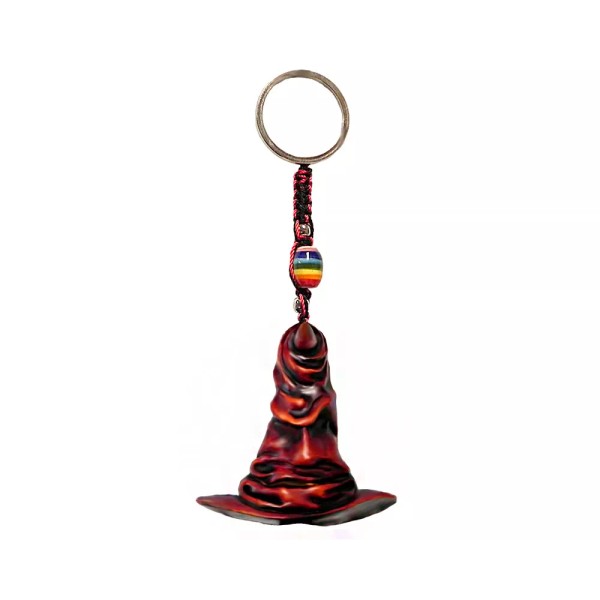 Handmade Wizard Hat Fantasy Handmade 3D Keychain Macrame Metal Keyring