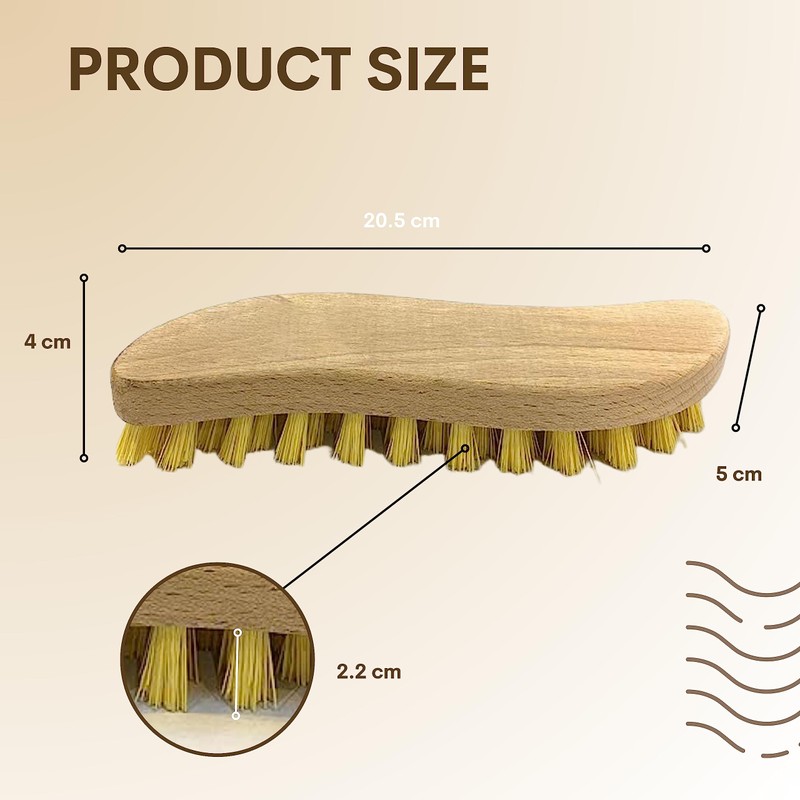 HOMESHOPA Wooden Scrubbing Brush, 1 Pack Heavy Duty Hand Brush