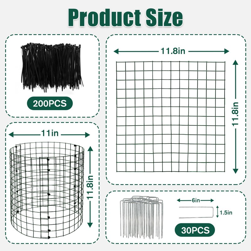 KEOHOLI 10 Packs Plant Protectors Cages from Animals, 12" x