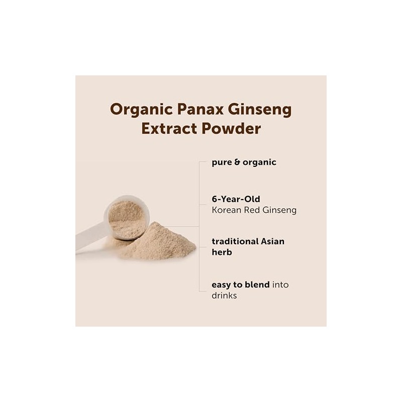 Maximum Strength Organic Ginseng Root 2001 Powder, 4 Ounce, with