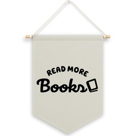 Dimurela Nursey Reading Banner Canvas, Classroom Kids Room Decor, Read More Books Pennant Flag Sign Hanging, Boho Wall Art Gifts for Reading Corner Nook Library Toddler Room Book Lovers Decor 11x15in