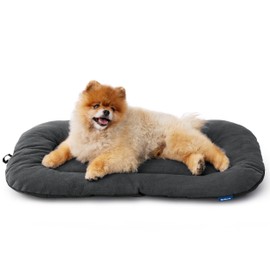 Bedsure Washable Dog Crate Pad for Small Dogs, Flat Puppy Kennel Dog Bed for Crate, Ultra Soft Fleece Pet Sleeping Mat with Non-Slip Bottom, Gray 23"x17"