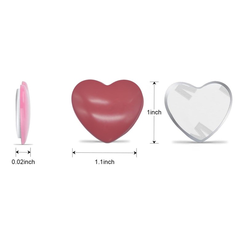 5 Pack Car Stickers Heart Metal Auto Exterior Adhesive Badges