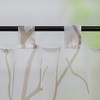 Heichkell Transparent Short Tab Top Voile Window Curtain with Tree