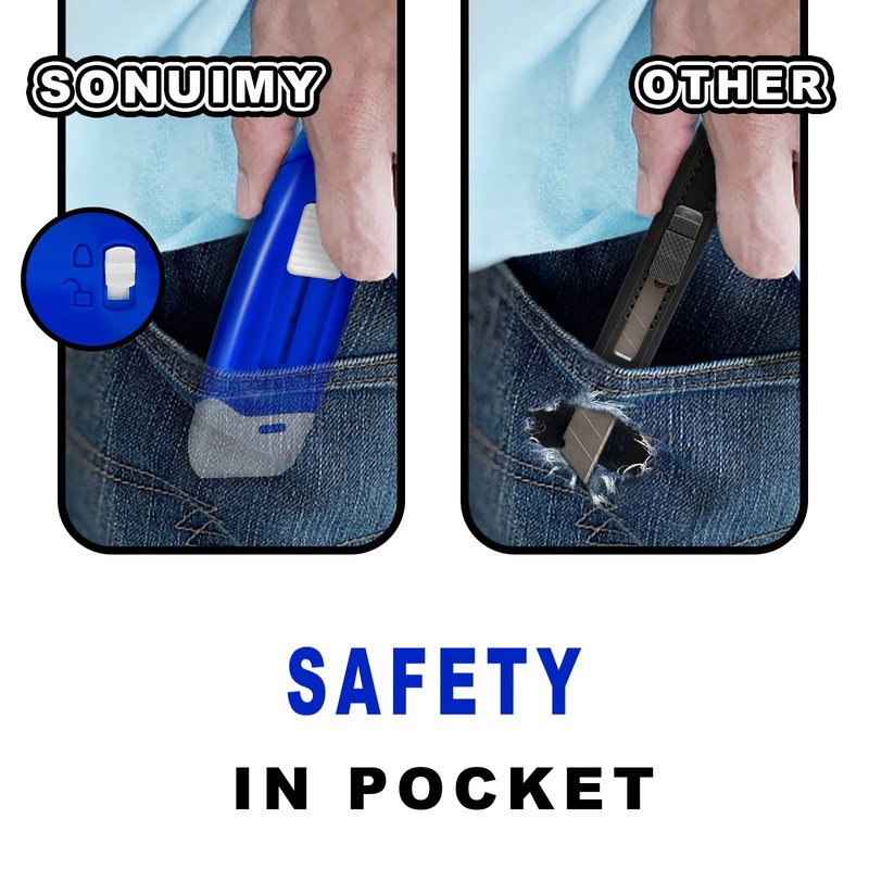 Sonuimy 2-Stage Retractable Ceramic Mini Box Cutter, Safety Box Opener