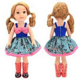5 Sets Doll Clothes Outfits For 14 Inch American Girl Dolls Compatible with Wellie Wishers Doll and Other 14 to 14.5 Inch Dolls