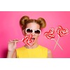 Fruidles Six-Pack 80-Gram Jumbo Heart Swirl Lollipop Red and White