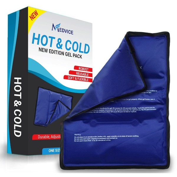 Medvice Ice Pack for Injuries Reusable - for Hip, Shoulder, Knee, Back - Hot & Cold Compress for Pain, Swelling, Bruises, Surgery - Large - 11.5"x14.25"