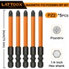 Pozidriv Bit Set, LATTOOK 5-Piece PZ2 Pozi Bit Set, Magnetic