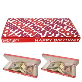 PHAWNGU 2 Pack Birthday Dough Gift Box – Funny Donut-Themed Money Holder for Cash, Gift Cards, Scratch-Offs – Gag Birthday Box for Teens, Kids, Men, Women – Foldable Treat Style