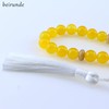beirunde Muslims Islamic Dhikr Tasbeeh Tasbih Prayer Beads, Yellow Agate