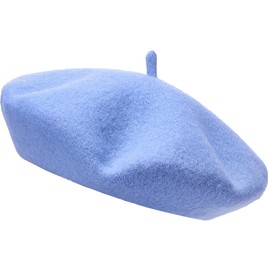 JUNGANRHA® Beret Hat Women Accessoies Men Wool Solid Color French Style Classic Beret Hat - Vintage Women's Berets for Ladies UK Artist Hat | One Size | SkyBlue