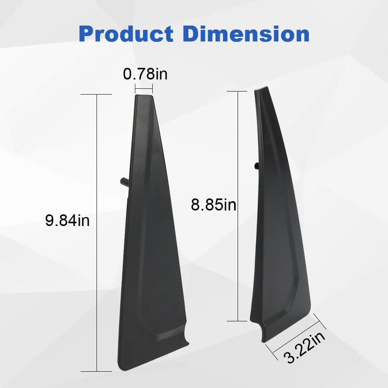 JDMON 2PCS Exterior Rear Left Right Door Panel Trim Molding